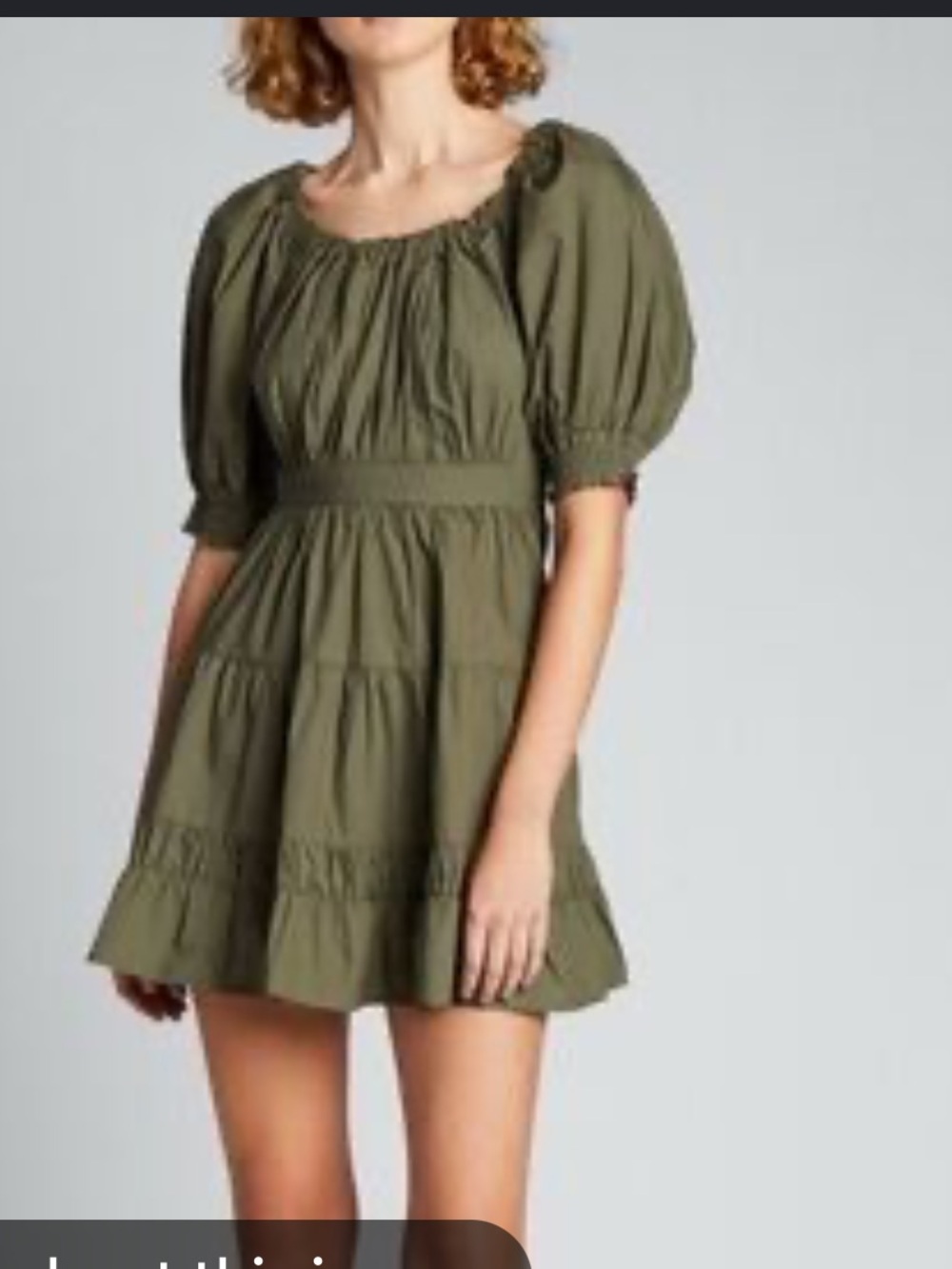 ULLA JOHNSON -size 6 "Celia" dress in olive green
